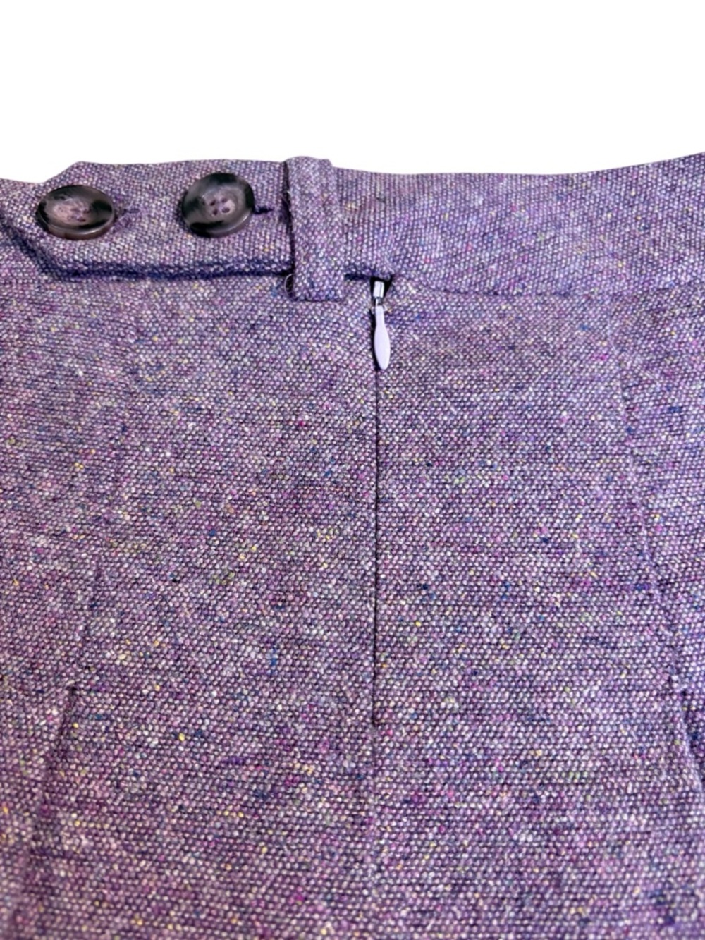 Aritzia Talula Babaton Wool Blend Pleated Mini Skirt Purple Tweed Size 2 - Picture 5 of 8